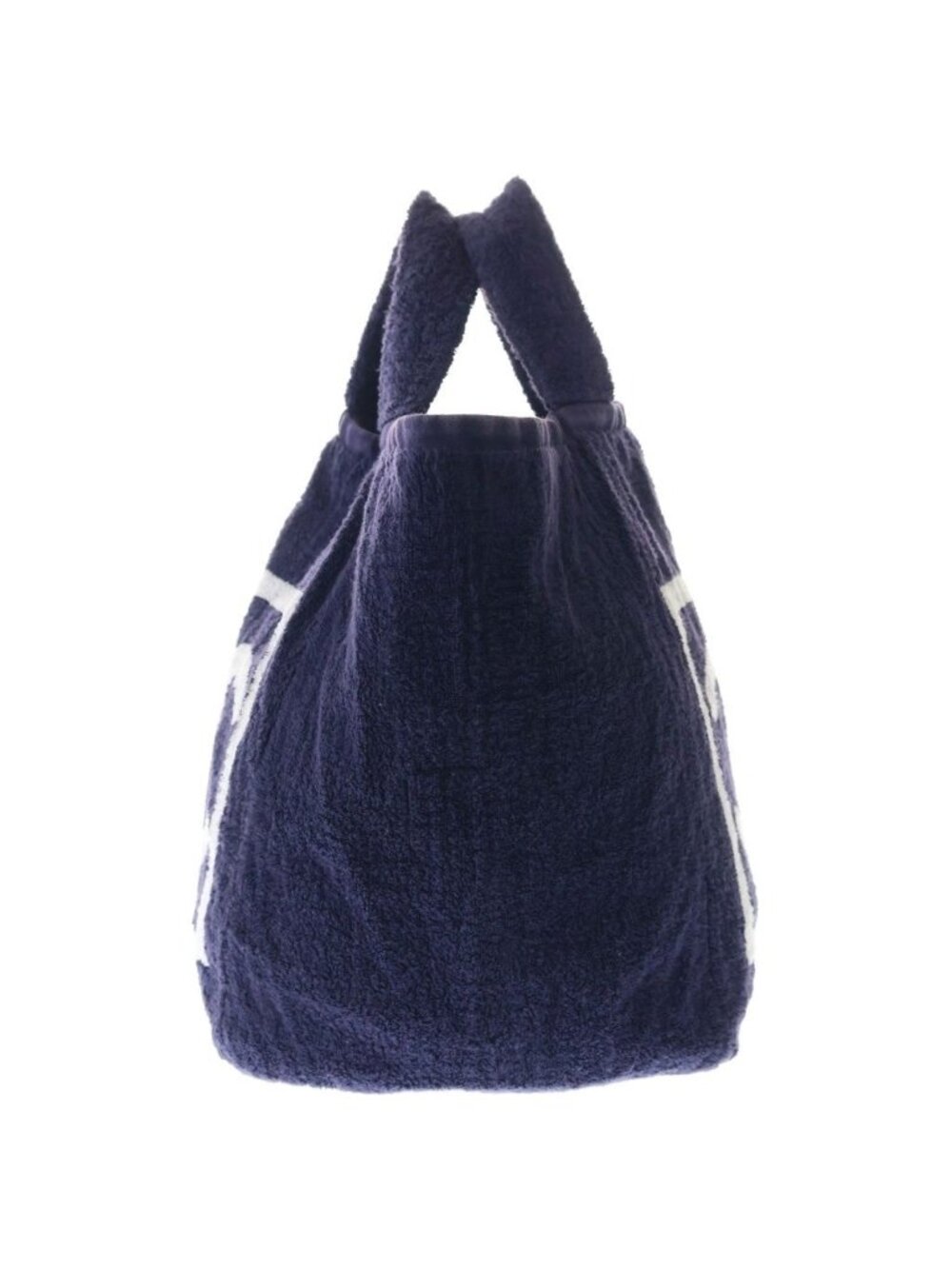 Chanel CC Beach Tote Terry Cloth Navy White - Picture 3 of 6